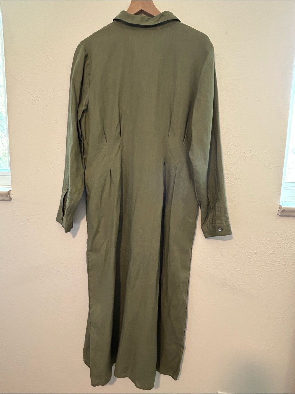 J. Jill 100% Linen Midi Dart-Waist Dress Size L - Natural Workwear Minimalist - Picture 9 of 11